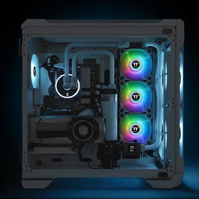 Thermaltake Pure Duo 14 ARGB Sync Radiator Fan weiß, LED-Steuerung, 140mm, 2er-Pack