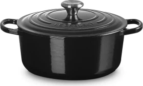 Le Creuset Signature Gusseisen Bräter rund hoch 26cm 5.3l schwarz glänzend