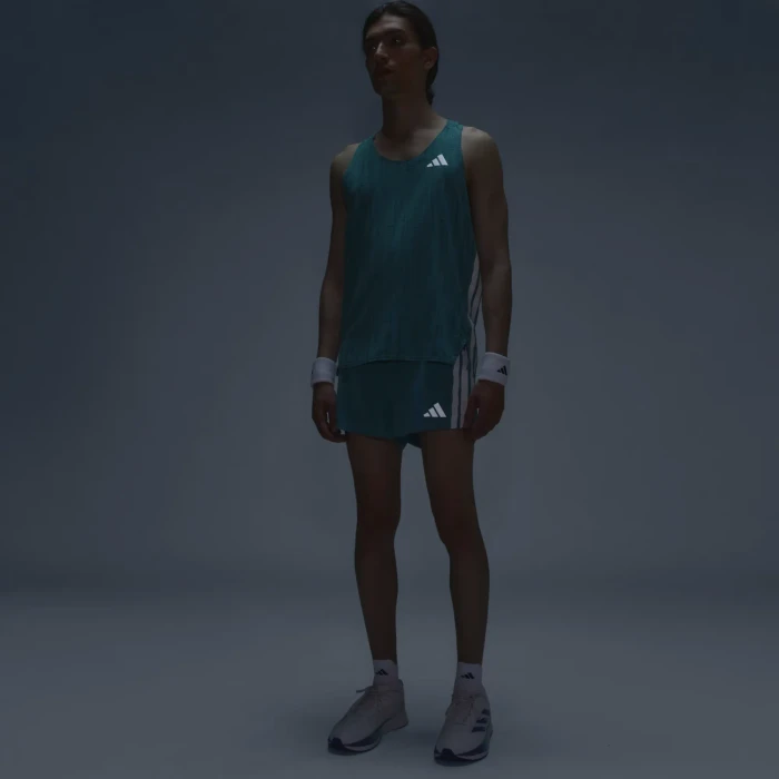 adidas Adizero Singlet Laufshirt ärmellos powder teal/preloved teal (Herren)