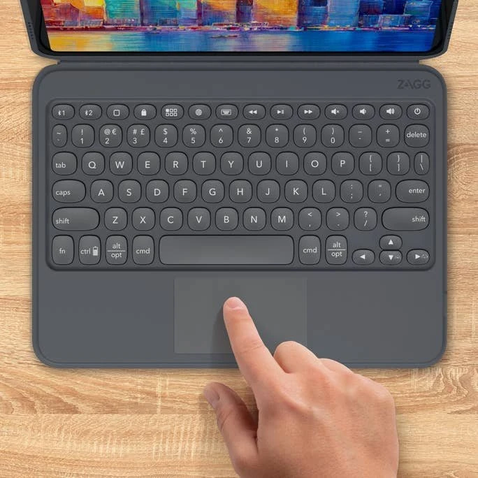ZAGG Pro Keys mit Trackpad für iPad 7/iPad 8/iPad 9, schwarz/grau, DE
