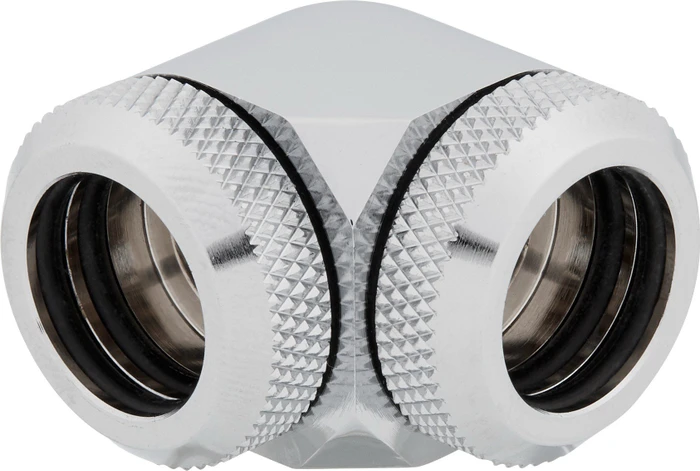Corsair Hydro X Series XF Hardline, OD Fitting 90° 14mm, chrome, 2er-Pack