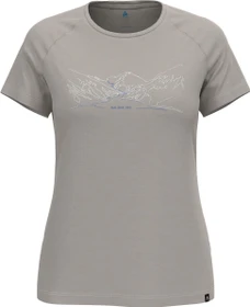 Odlo Ascent Performance Wool 130 Run Bike Hike Funktionsshirt kurzarm silver cloud melange (Damen)