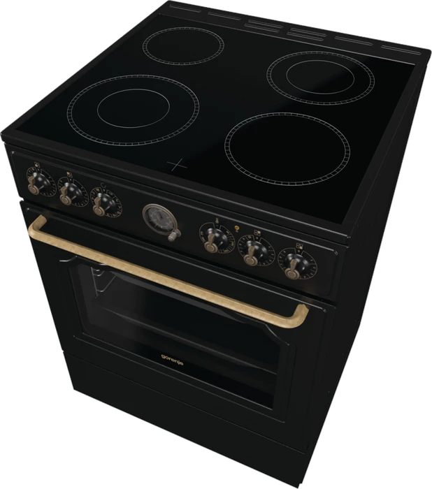 Gorenje GECS6B70CLB Elektroherd mit Glaskeramik-Kochfeld