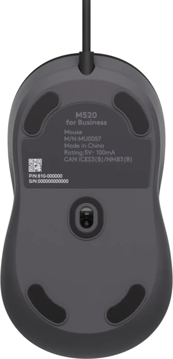 Logitech M520 Signature Wired for Business, Graphite, USB