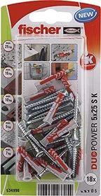 fischer DuoPower 5x25 S K Schrauben/Dübel-Sortiment, 18 Stück