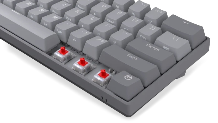 Endorfy Thock V2 Compact, PBT, grau, LEDs RGB, hot-swap, Endorfy RED, USB, US