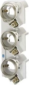Siemens SR60-Sockel DIAZED DIII 3-polig AC 690V DC 500V für Passschraube für 5/10mm Schienenstärke mit Bügelschellen