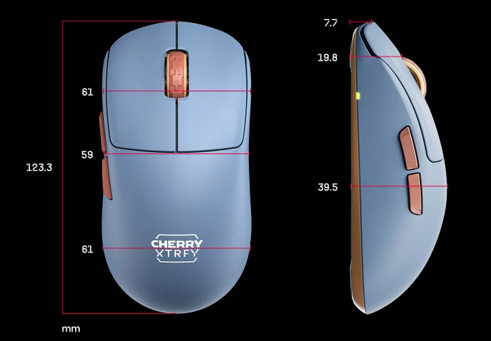 Cherry Xtrfy M68 Wireless blau, USB
