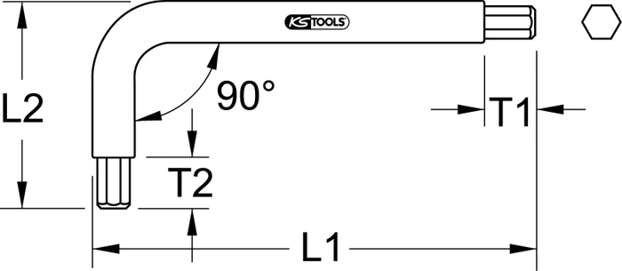 KS Tools TITANplus Innensechskant Winkelschlüssel, 4x70mm