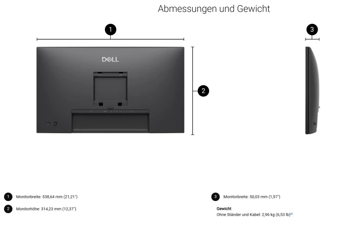 Dell Pro P 24 Monitor P2426H WOST (ohne Standfuß), 23.8"