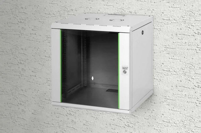 Digitus Professional Unique Serie Wandschrank 12HE, Sicherheitsglastür, IP2X, grau, 600mm tief