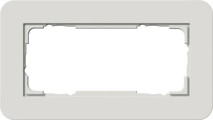 Gira E3 Abdeckrahmen 2fach ohne Mittelsteg mit Trägerrahmen anthrazit Soft-Touch, hellgrau