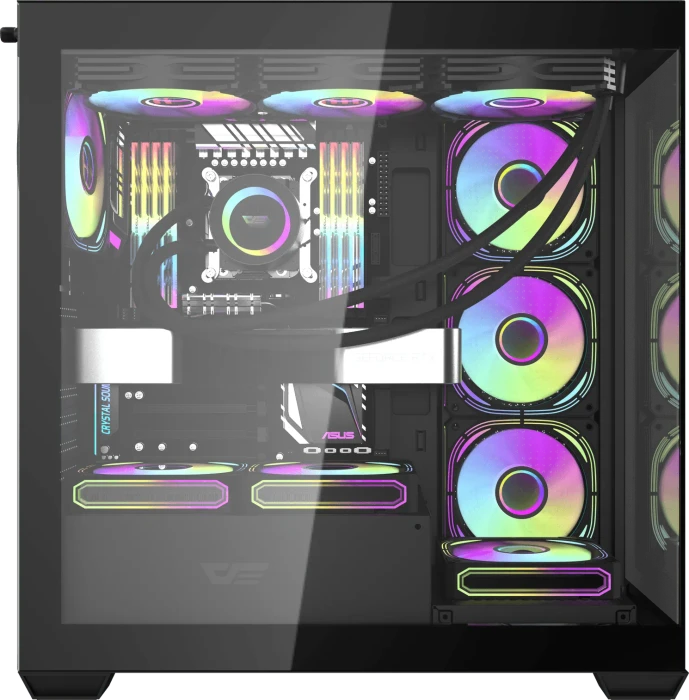 DarkFlash DS900W Black, Glasfenster
