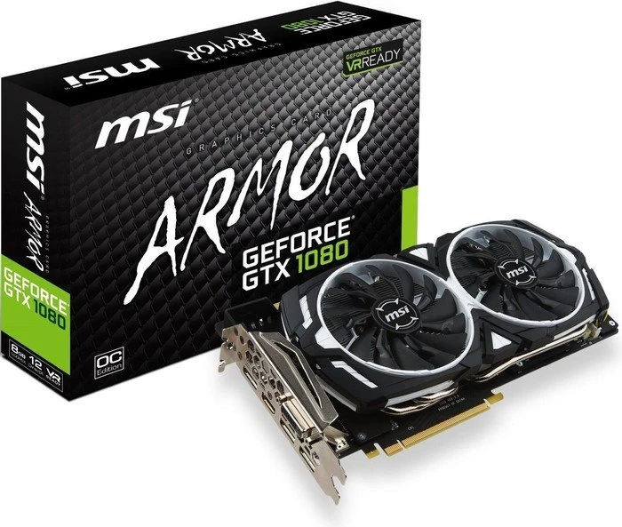 MSI GeForce GTX 1080 Armor 8G OC, 8GB GDDR5X, DVI, HDMI, 3x DP
