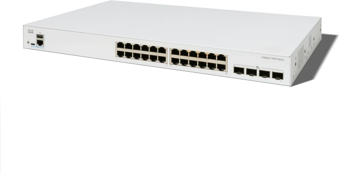 Cisco Catalyst 1300X Rackmount Gigabit Managed Switch, 24x RJ-45, 4x SFP28