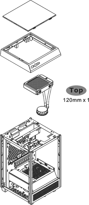Thermaltake The Tower 100, schwarz, Glasfenster, Mini-ITX