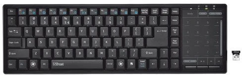 Trust Tacto Wireless Entertainment Keyboard with Touchpad, USB, UK