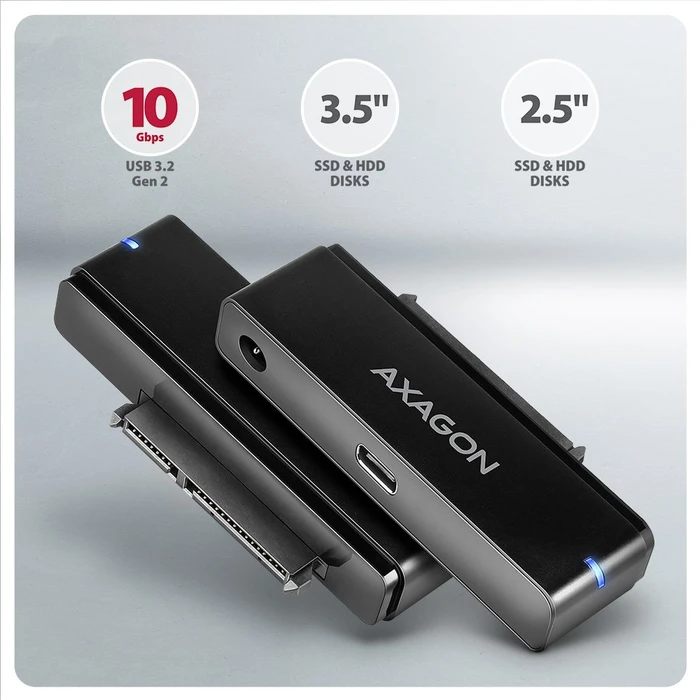 Axagon 2.5"/3.5" Adapter, USB-C 3.1, USB -> SATA