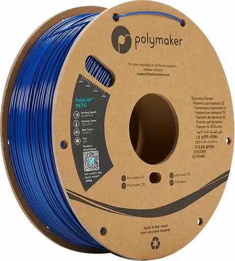 Polymaker PolyLite PETG, blau, Spule, 1.75mm, 1.00kg