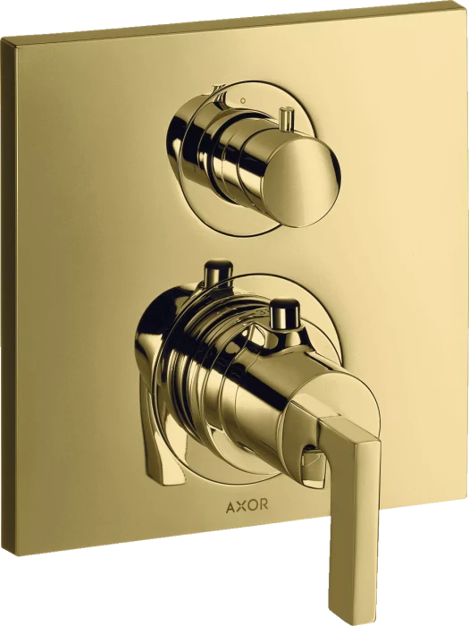 Hansgrohe Axor Citterio Thermostat mit Absperrventil und Hebelgriff polished brass