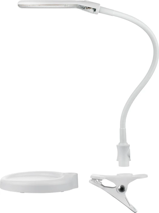 Wentronic Goobay LED-Stand-/Klemm-Lupenleuchte, 6W, 1.75x, 3 Dioptrien weiß