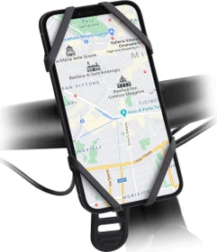 SBS Mobile Silicone Mobile Phone Holder for Bicycles/Scooters schwarz