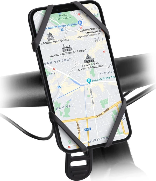 SBS Mobile Silicone Mobile Phone Holder for Bicycles/Scooters schwarz