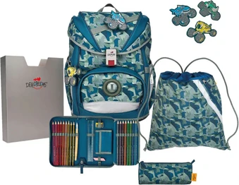 DerDieDas ErgoFlex Monster Truck Schultaschen-Set, 5-tlg.