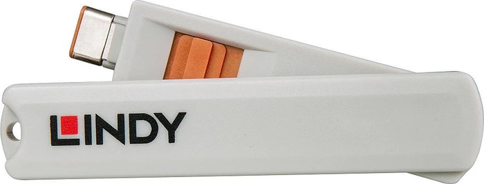 Lindy USB-C/Thunderbolt 3 Schloss mit Schlüssel, orange, 4er-Pack
