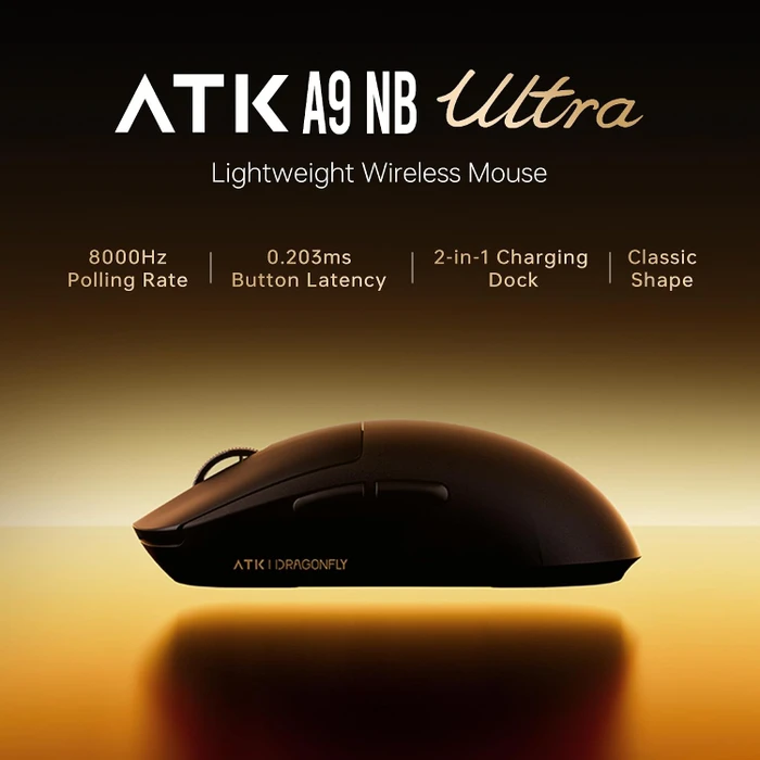 ATK Dragonfly A9 NB Ultra Wireless mit Ladestation, rot, USB
