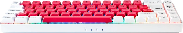 Gamiac TKL69G Gaming Keyboard, weiß/rot, LEDs RGB, Kailh BLUE, USB, DE