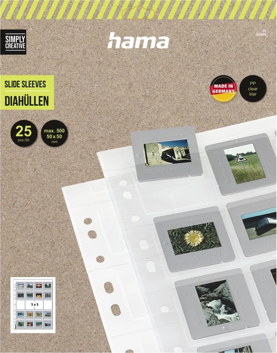 Hama 20 gerahmte Dias 5x5cm Dia-Hüllen, 25 Stück