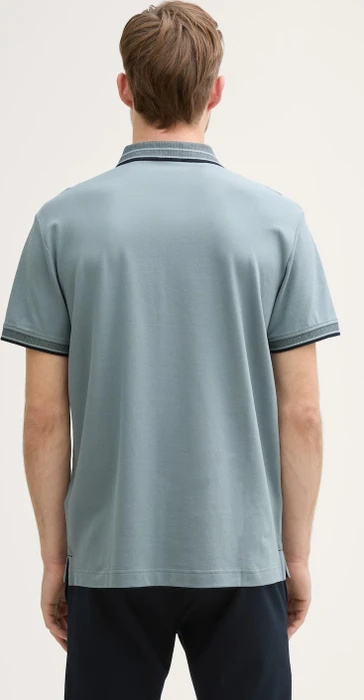 Tom Tailor Piqué mit Stretch Poloshirt kurzarm grey mint (Herren)
