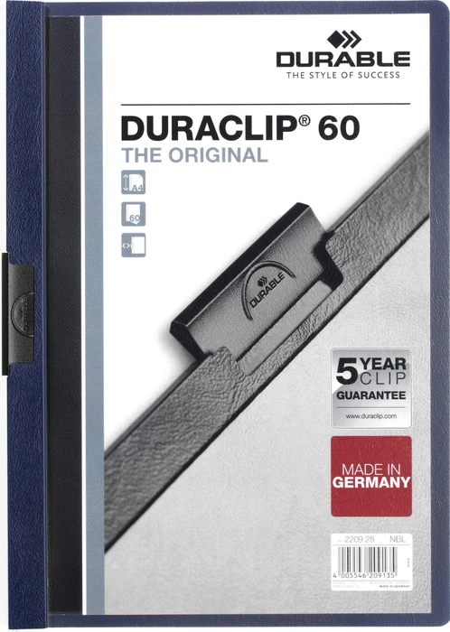 Durable Duraclip 60 Klemmmappe, A4, nachtblau/transparent