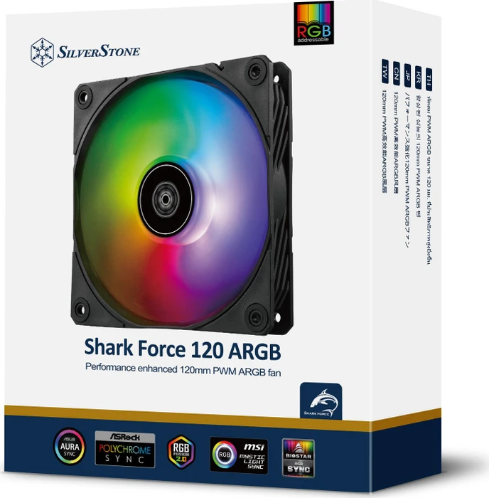 SilverStone Shark Force 120 ARGB, schwarz, 120mm