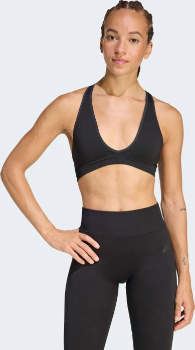 adidas Workout Essentials Knit Light Support Sport-BH schwarz (Damen)