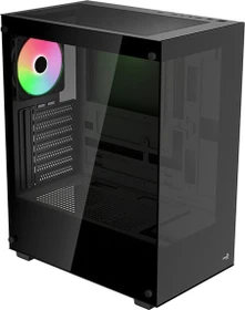 AeroCool Pivot Black, inkl. 1x Lüfter, Lüfter LED ARGB, Glasfenster