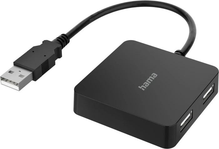 Hama USB Hub, 4x USB-A 2.0 [Buchse], 1x USB-A 2.0 [Stecker]