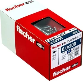 fischer PowerFast FPF II CTP BC T30 6x100 Spanplattenschraube, 6x100mm, 100 Stück