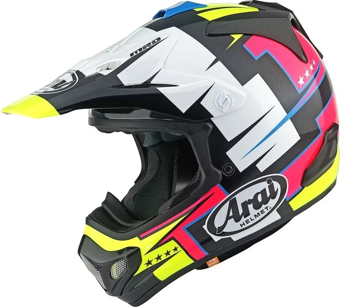 Arai MX-V EVO Battle gelb/schwarz/weiß/rot