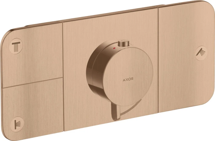 Hansgrohe Axor One Thermostat mit 3 Ventilen brushed red gold