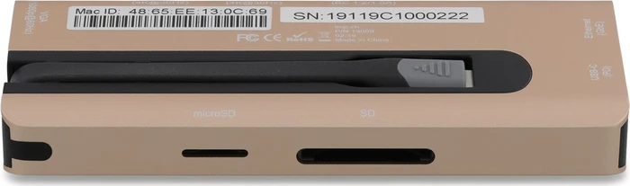 LMP USB-C Travel Dock, 9-Port, USB-C 3.0 [Stecker], gold