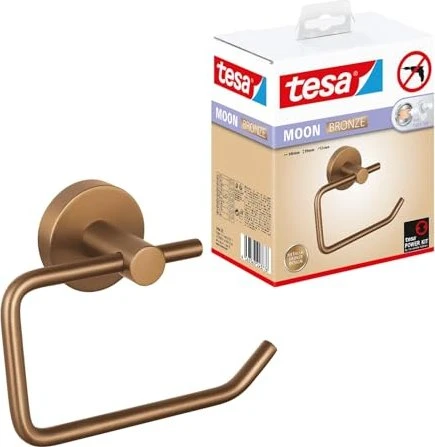 tesa Moon Bronze Toilettenpapierhalter ohne Deckel inkl. Klebelösung bronze