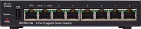 Cisco SG250 Desktop Gigabit Smart Switch, 8x RJ-45, PoE+ PD (SG250-08-K9)