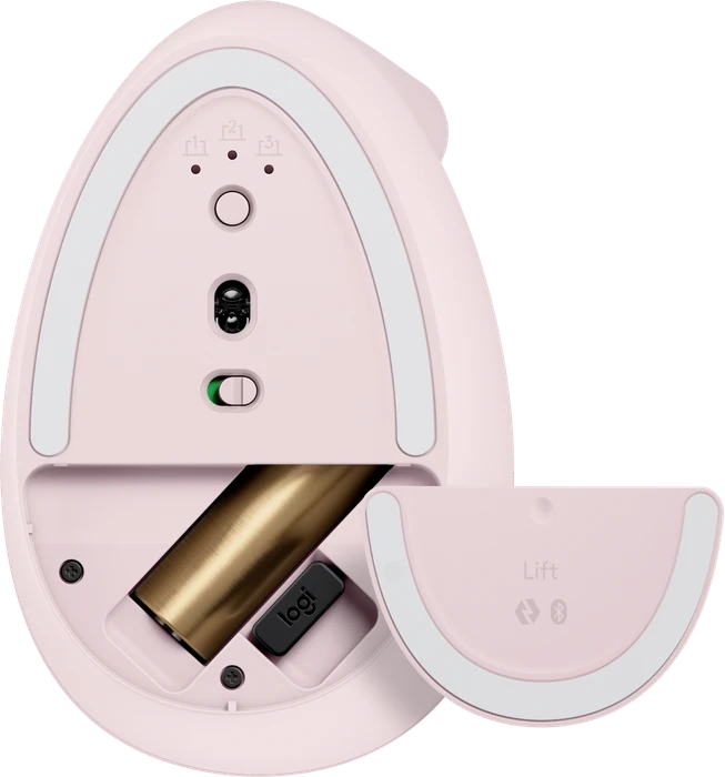 Logitech Lift Vertical Ergonomic Mouse, Rose, Logi Bolt, USB/Bluetooth