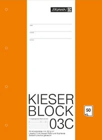 Brunnen KIESER-Block Spiralblock 03C, A4, Lineatur 3, 50 Blatt
