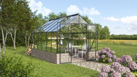 Vitavia Cassandra 9900 ESG 3mm Gewächshaus inkl. Sockel schwarz/sandstein