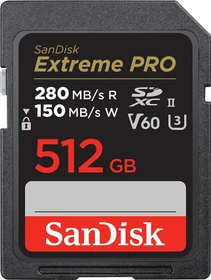SanDisk Extreme PRO R280/W150 512GB, UHS-II U3, Class 10