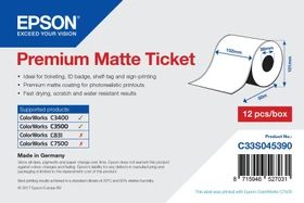 Epson Endlosetiketten Premium Ticket Matte, 102mm, 50m, weiß, matt