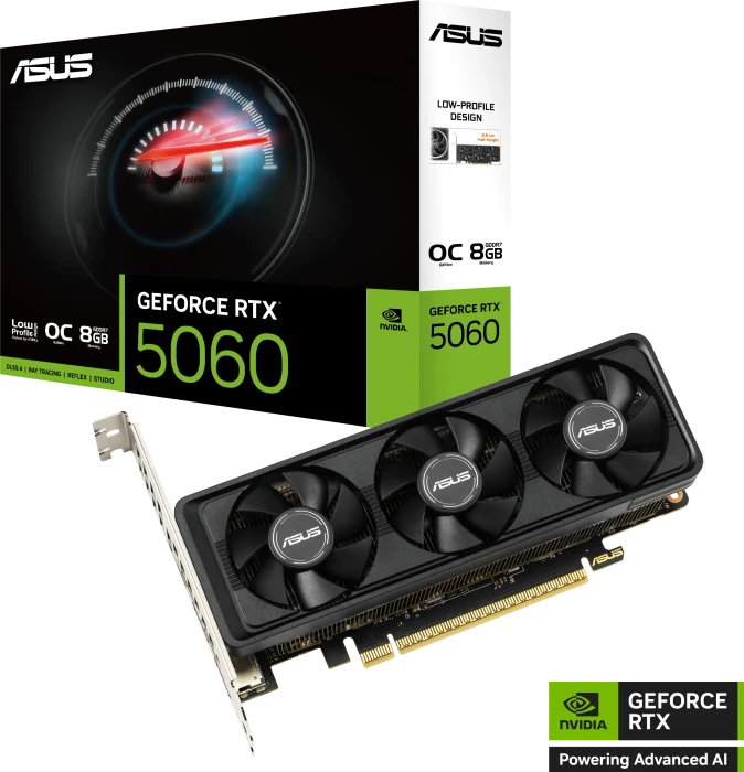 ASUS GeForce RTX 5060 LP BRK OC Edition, RTX5060-O8G-LP-BRK, 8GB GDDR7, 2x HDMI, DP